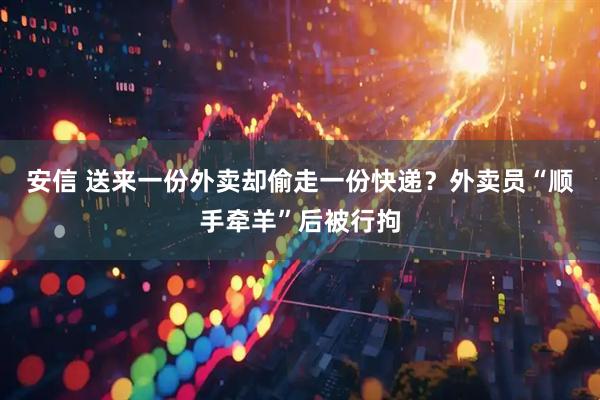 安信 送来一份外卖却偷走一份快递？外卖员“顺手牵羊”后被行拘