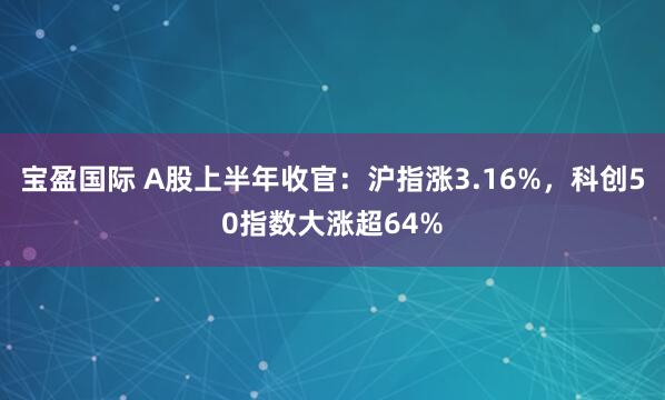 宝盈国际 A股上半年收官：沪指涨3.16%，科创50指数大涨超64%